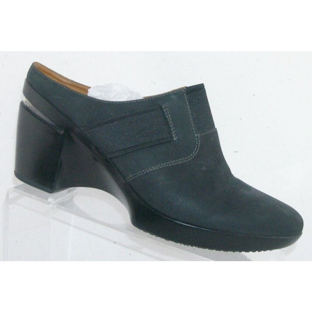 Cole Haan Air Sara black leather slip on clog mule heels 9.5B D29426